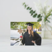 Trendy Typografy Abschluss Vielen Dank Postkarte (Stehend Vorderseite)