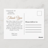 Trendy Typografy Abschluss Vielen Dank Postkarte (Rückseite)