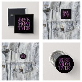 Trendy Typografy Best Mama jemals Button