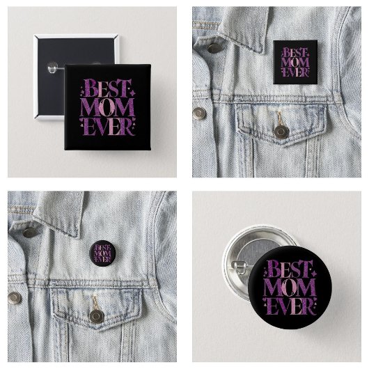 Trendy Typografy Best Mama jemals Button