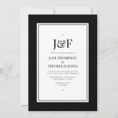 Trendy Typografy Black and White Wedding Einladung (Vorderseite)