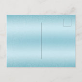 Trendy Typografy Blue Wedding Save the Date Ankündigungspostkarte (Rückseite)