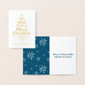 Trendy Typografy Christmas Tree Holiday Folienkarte (Anzeige)