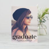 Trendy Typografy Foto Abschluss Ankündigung (Stehend Vorderseite)