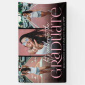 Trendy Typografy Foto Collage Graduation Party Banner (Vertikal)