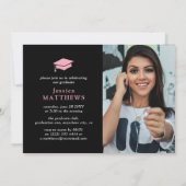 Trendy Typografy Foto Collage Graduation Party Einladung (Rückseite)