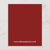 Trendy Typografy Garnet Red Budget Save the Date Flyer (Hinten)
