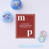 Trendy Typografy Garnet Red Budget Save the Date Flyer (Einzeln)