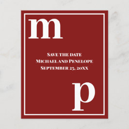 Trendy Typografy Garnet Red Budget Save the Date Flyer