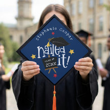 Trendy Typografy Grad 2025 Nails It Navy