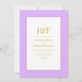 Trendy Typografy Mauve und Gold Wedding Einladung (Vorderseite)