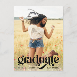 Trendy Typografy Overlay Foto Abschluss Postkarte