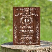 Trendy Typografy Rustic Wood Birthday Party Einladung