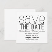 Trendy Typografy Save the Date Invite, Black Einladung (Vorne/Hinten)
