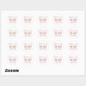 Trendy Typografy Save the Date Stickers, Rot Runder Aufkleber (Blatt)
