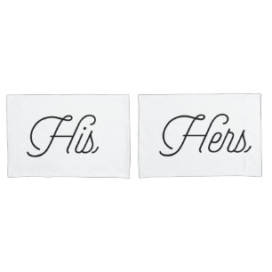 Trendy Typografy "Seine und Hers" Kissenbezug