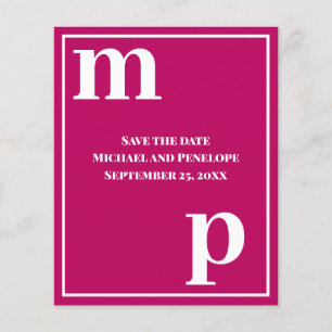 Trendy Typography Magenta Budget Save the Date Flyer