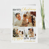 Trendy Typography Merry Christmas 3 Photo Real (Vorderseite)