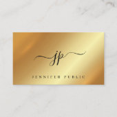 Trendy Typography Monogram Gold Luxurious Silk Visitenkarte (Vorderseite)