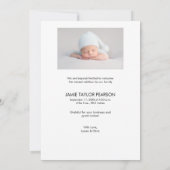 Trendy Typography Simple Modern 2 Baby Photos Than Dankeskarte (Rückseite)