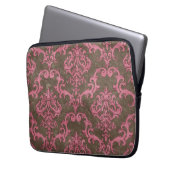 Trendy u. Damast-Laptop-Hülse Mod-Browns rosa Laptopschutzhülle (Vorderseite Links)
