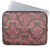Trendy u. Damast-Laptop-Hülse Mod-Browns rosa Laptopschutzhülle (Vorderseite)