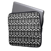 Trendy u. Mod-schwarze Damast-Laptop-Hülse Laptopschutzhülle (Vorderseite Links)