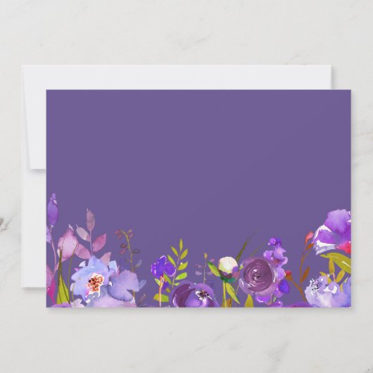 Trendy Ultra Violet Lila Floral Save the Date (Rückseite)