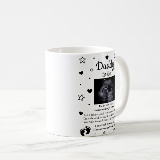 Trendy Ultrasonography Vater zu Bump Gedicht Kaffeetasse (VorderseiteRechts)