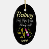 TRENDY UND CHIC PERSONALISIERT HAIR STYLIST KERAMIK ORNAMENT (Rechts)