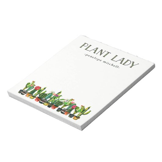 Trendy und Funny Pflanze Lady mit Kaktus Notizblock (Rotiert)