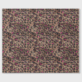 Trendy und Glam Glitzer rosa Lepartenprint Geschenkpapier (Flach)