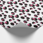 Trendy und glam rosa Leoparden Druck Dschungel Geschenkpapier (Ecke)