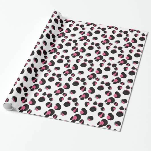 Trendy und glam rosa Leoparden Druck Dschungel Geschenkpapier (Ungerollt)