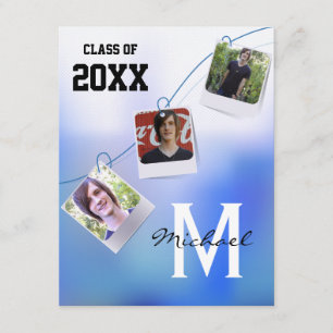 Trendy und kundengerechtes blaues Ombre Foto laden Einladung