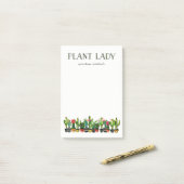 Trendy und lustige Pflanzen-Dame mit Kaktus Post-it Klebezettel (Auf Schreibtisch)