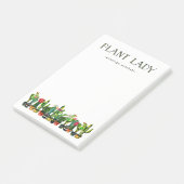 Trendy und lustige Pflanzen-Dame mit Kaktus Post-it Klebezettel (angewinkelt)