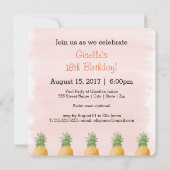 Trendy und lustiges Ananas Party Einladung (Rückseite)