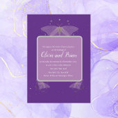 Trendy und mystische lila Mottenhochzeit Einladung
