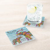 Trendy und stilvoll Elefant and Calf Kitchen Handt Glasuntersetzer (Schrägansicht)