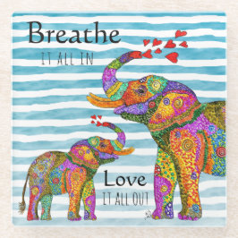 Trendy und stilvoll Elefant and Calf Kitchen Handt Glasuntersetzer