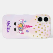 Trendy Unicorn mit Blume Butterflies & Confetti Case-Mate iPhone Hülle (Rückseite (Horizontal))