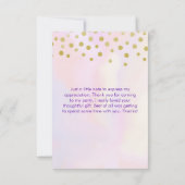 Trendy Unicorn mit Blume Butterflies & Confetti Dankeskarte (Rückseite)