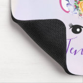 Trendy Unicorn mit Blume Butterflies & Confetti Mousepad (Ecke)