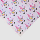 Trendy Unicorn mit Blumenkronen und Schmetterlinge Seidenpapier (Ausschnitt)