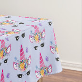 Trendy Unicorn mit Blumenkronen und Schmetterlinge Tischdecke (Beispiel)