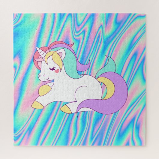 Trendy Unicorn Rainbow Holographic Puzzle (Vertikal)