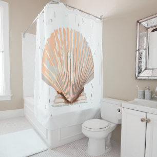 Trendy Unique Beach Scallop Seashell Art Duschvorhang