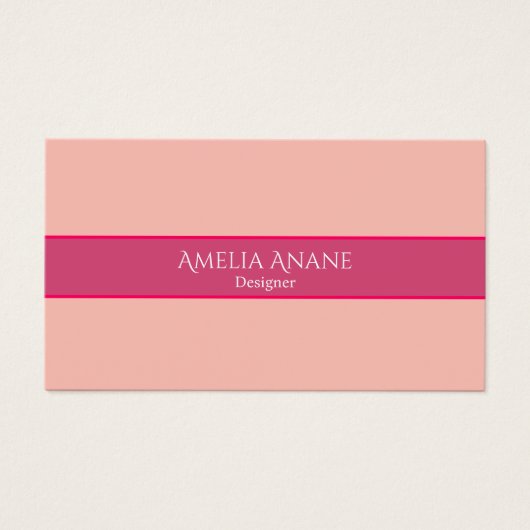 Trendy Unique Girly Pink Script Business Card (Vorderseite)