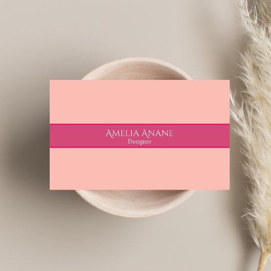 Trendy Unique Girly Pink Script Business Card